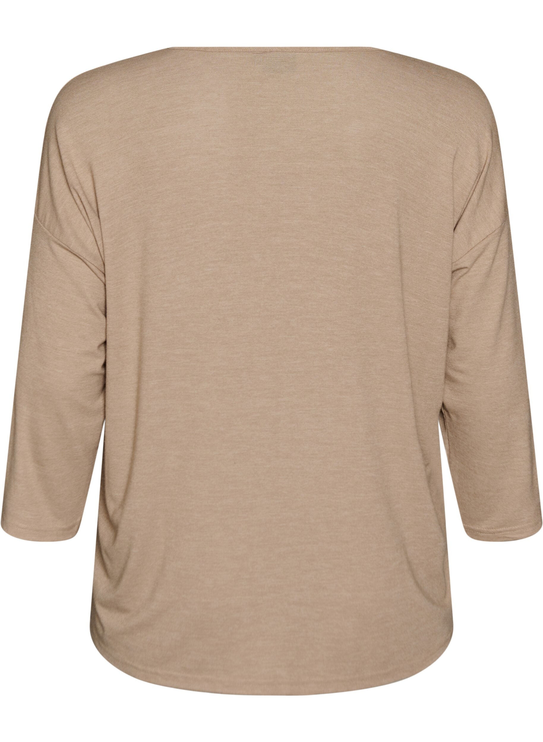 Zizzi Jersey blouse met 3/4 mouwen, Beige, Packshot image number 1