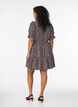 Korte viscose jurk met ruchesdetails, Blauw, Model image number 2