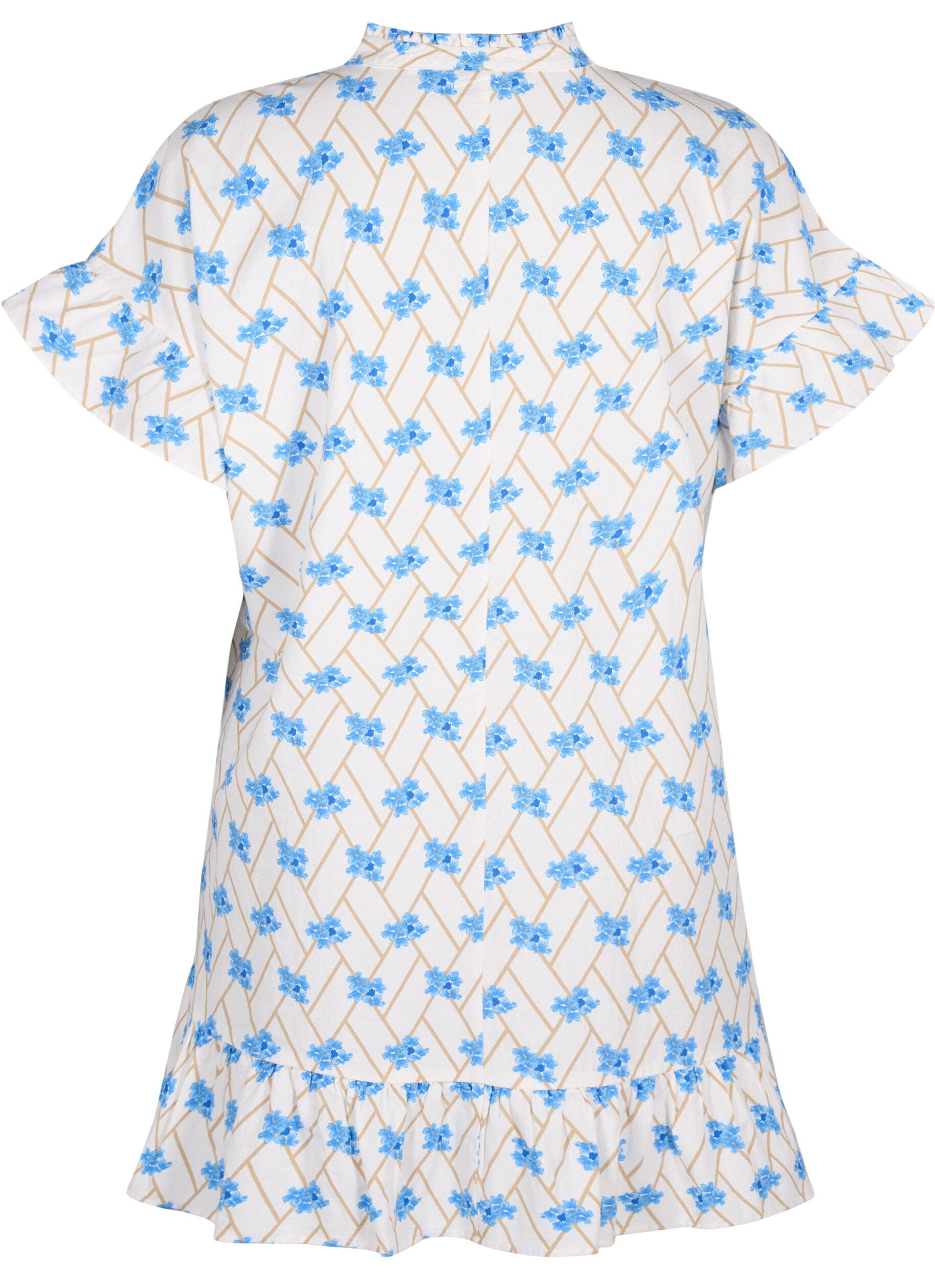 Zizzi Gebloemde katoenen tuniek, Snow White Flower, Packshot image number 1