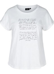 T-shirt met opdruk in biokatoen, Bright White TEXT