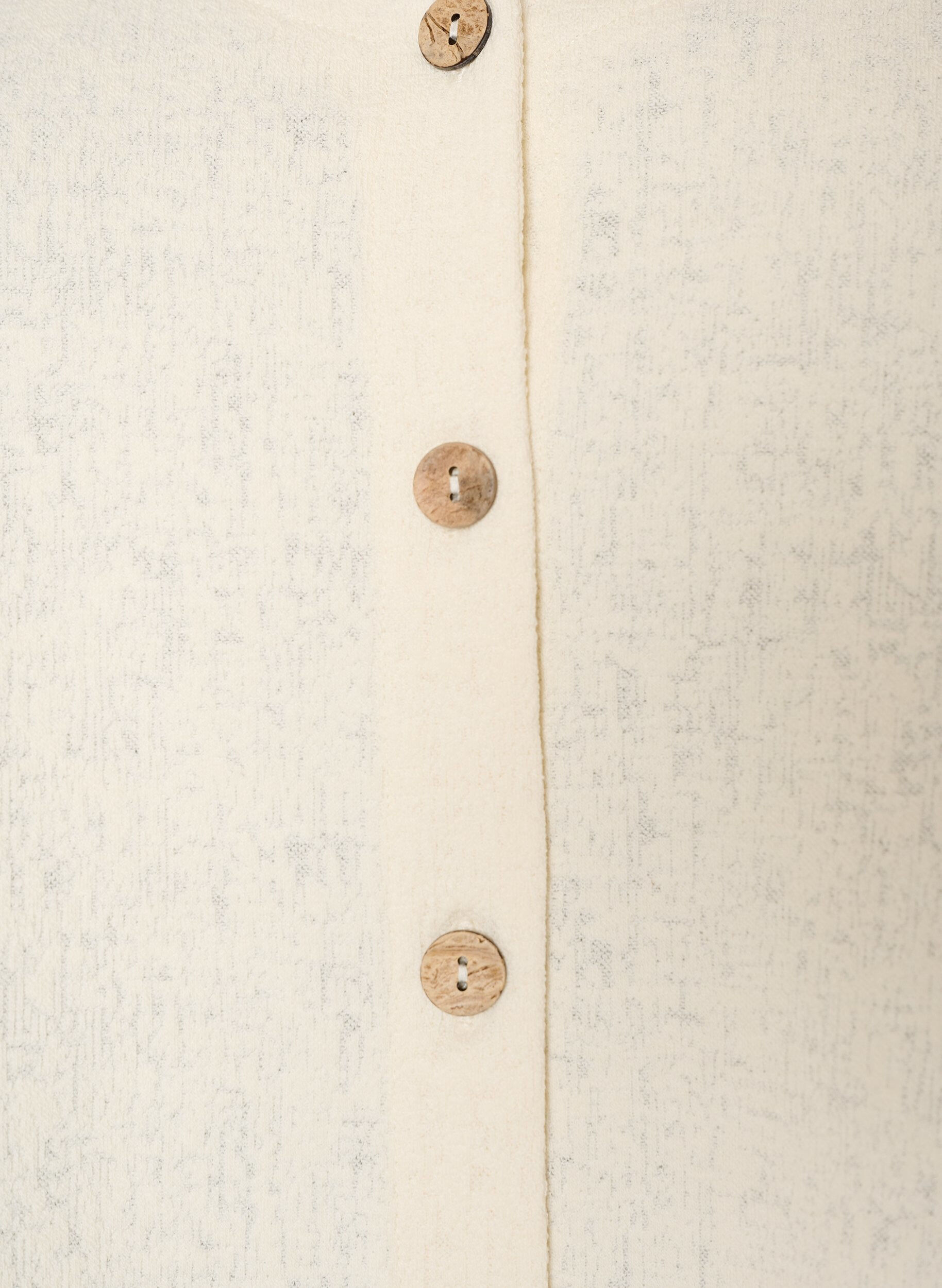 ZizziKatoenen blouse met structuur en knoopsluiting, Vanille, Packshot image number 2