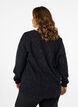 Blouse met glanzende structuur, Zwart, Model image number 2