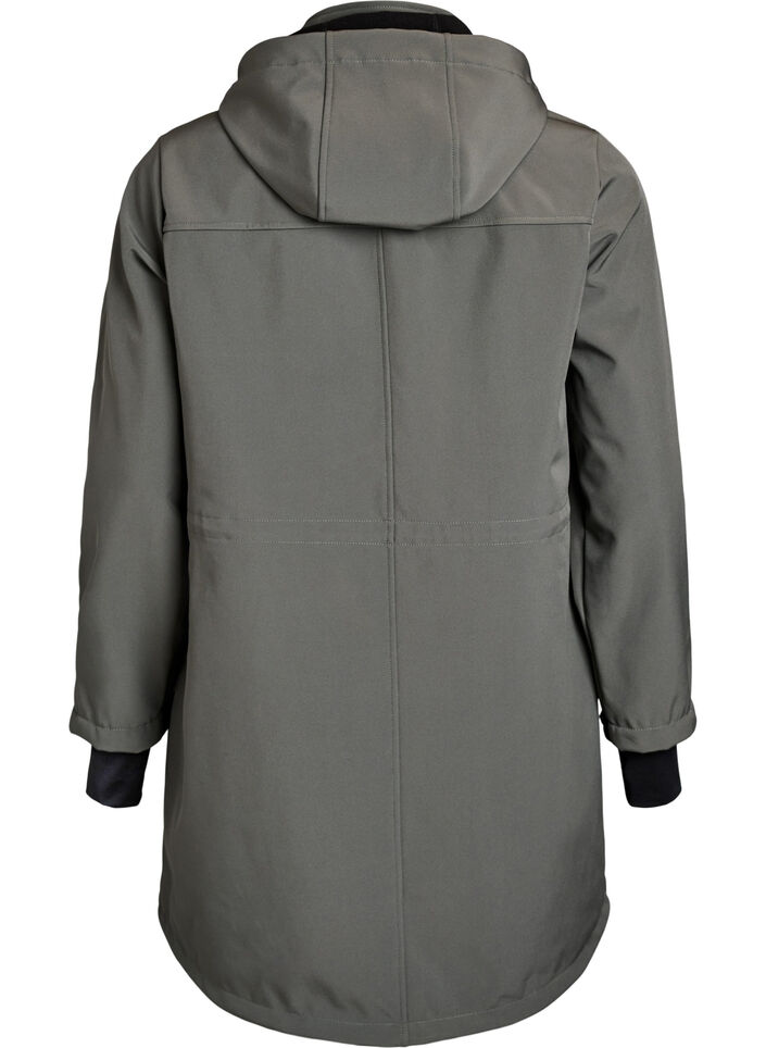Softshell jas met afneembare capuchon, Grijs, Packshot image number 1