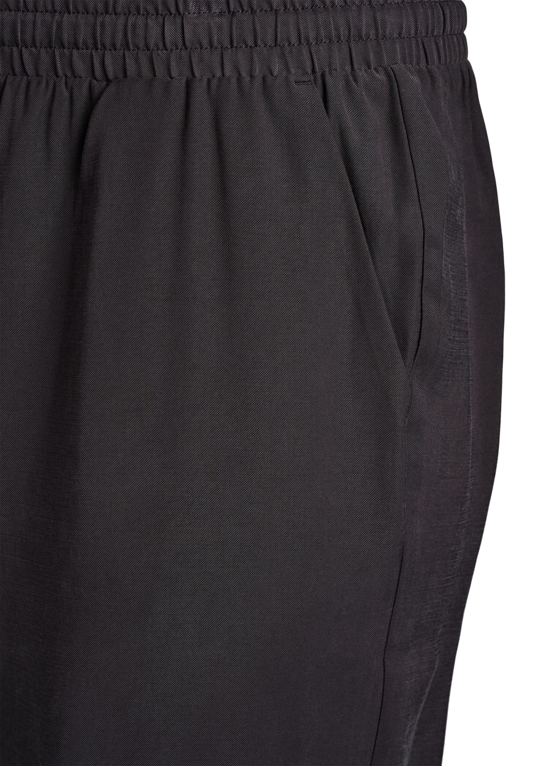 Zizzi FLASH - Viscose broek met elastische tailleband, Grijs, Packshot image number 2