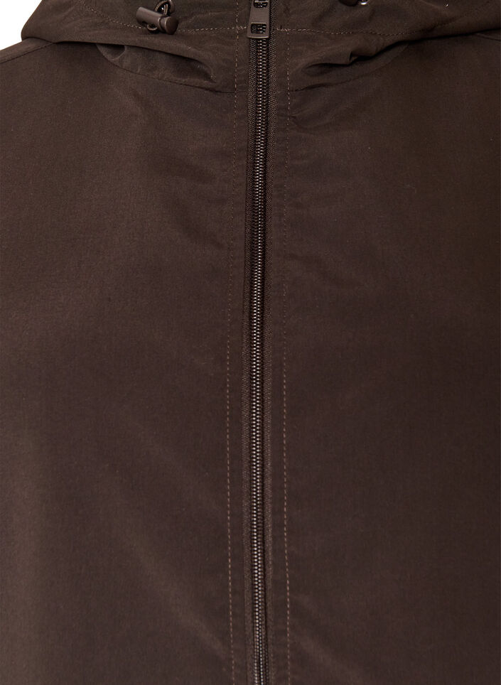 Lichtgewicht jas met een capuchon en ritssluiting, Bruin, Packshot image number 2