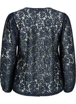 FLASH - Kanten blouse met lange mouwen, Sky Captain, Packshot image number 1