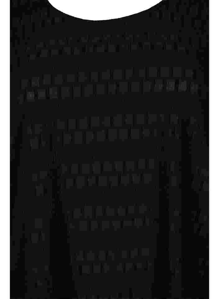 Gedessineerde top met 3/4 mouwen, Black, Packshot image number 2