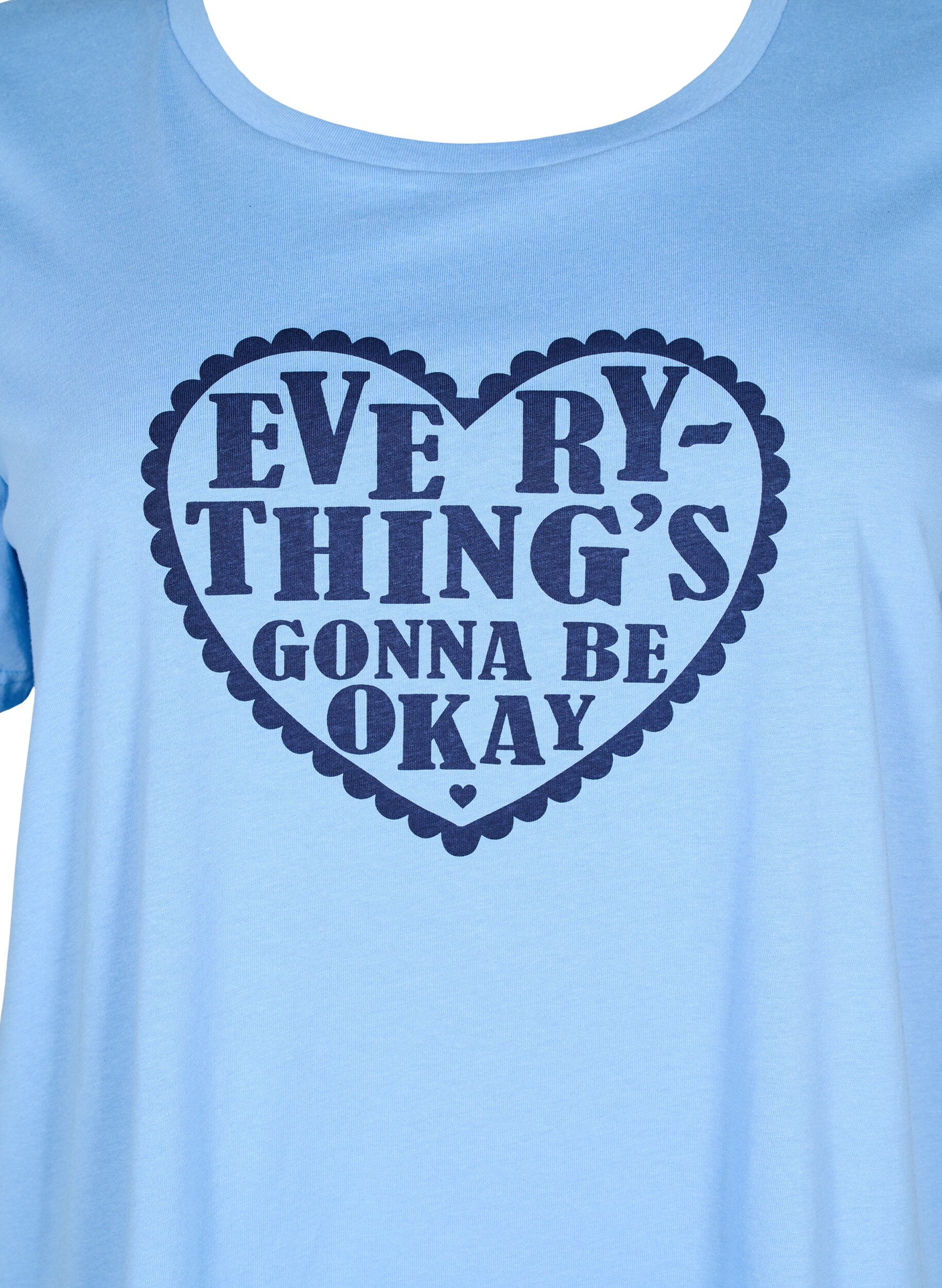 Zizzi Katoenen T-shirt met motief, D.R.Blue w. Every, Packshot image number 2