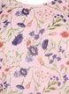 Bloemenblouse met korte mouwen en smokwerk, Roze, Packshot image number 2
