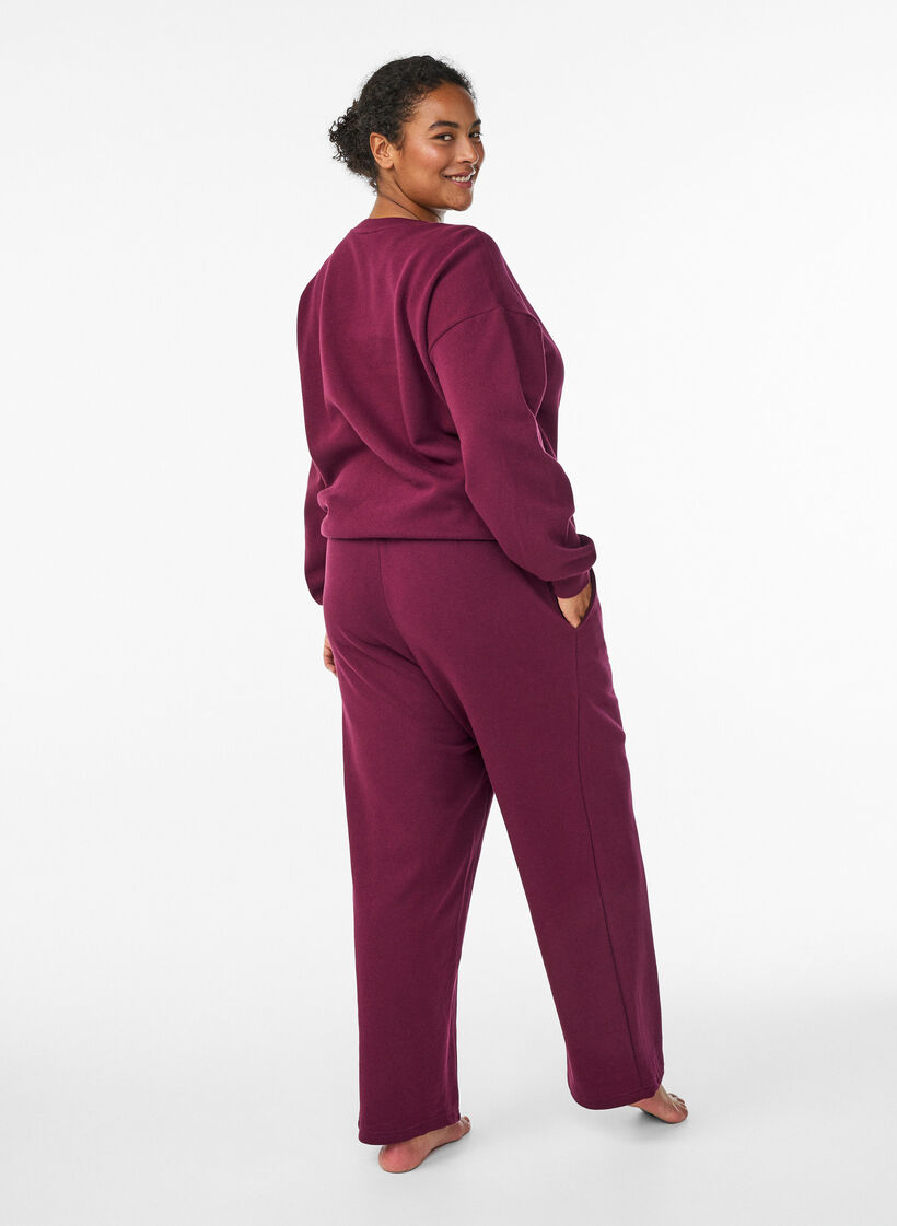 Joggingbroek met zakken, Donker Bordeaux, Model image number 1