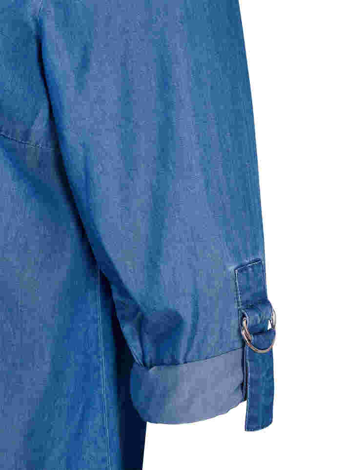 Overhemd met 3/4-mouwen en ronde hals, Medium Blue Denim, Packshot image number 2
