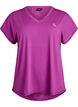 T-shirt met korte mouwen voor workouts en V-hals, Paars, Packshot image number 0
