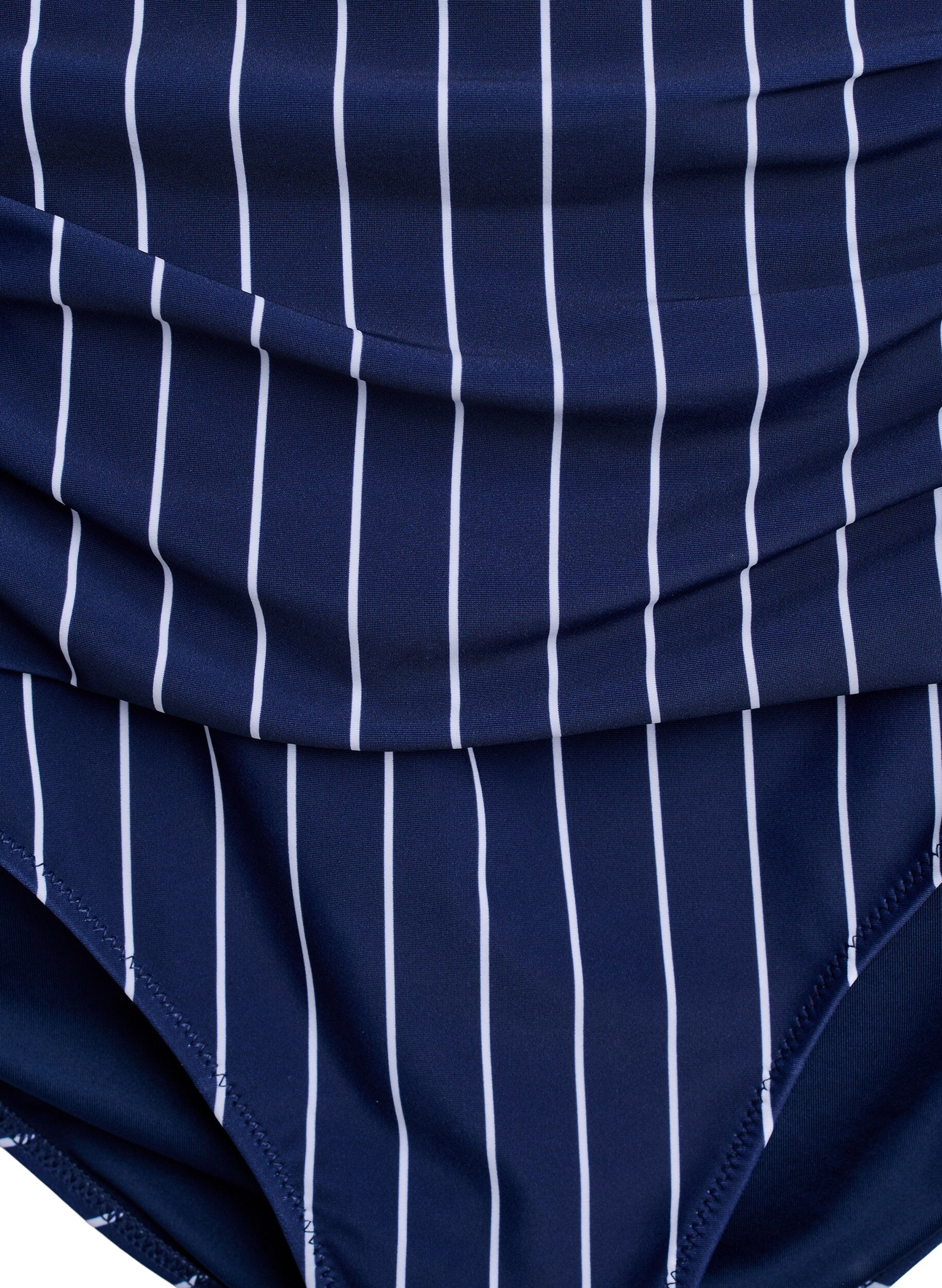 Zizzi Bikinibroekje met print en een hoge taille, Blauw, Packshot image number 2