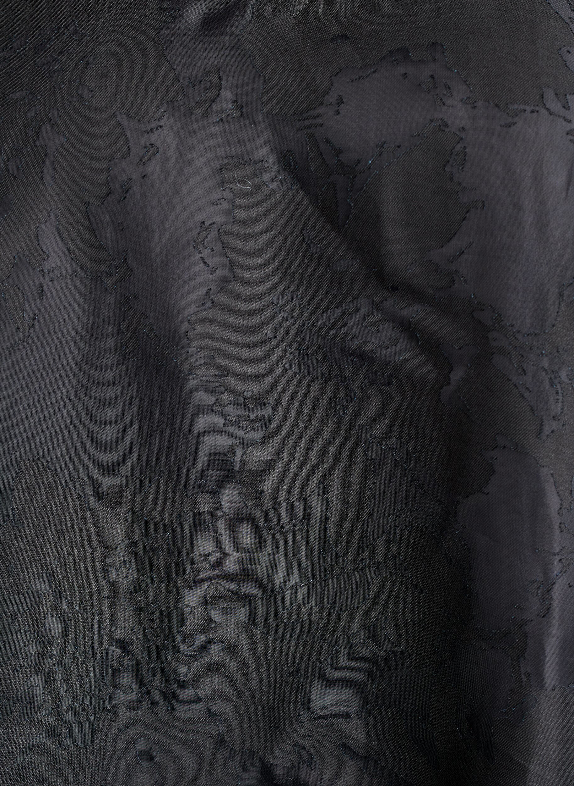 Zizzi Feestelijke blouse in organza-look met ton-sur-ton patroon, Zwart, Packshot image number 2