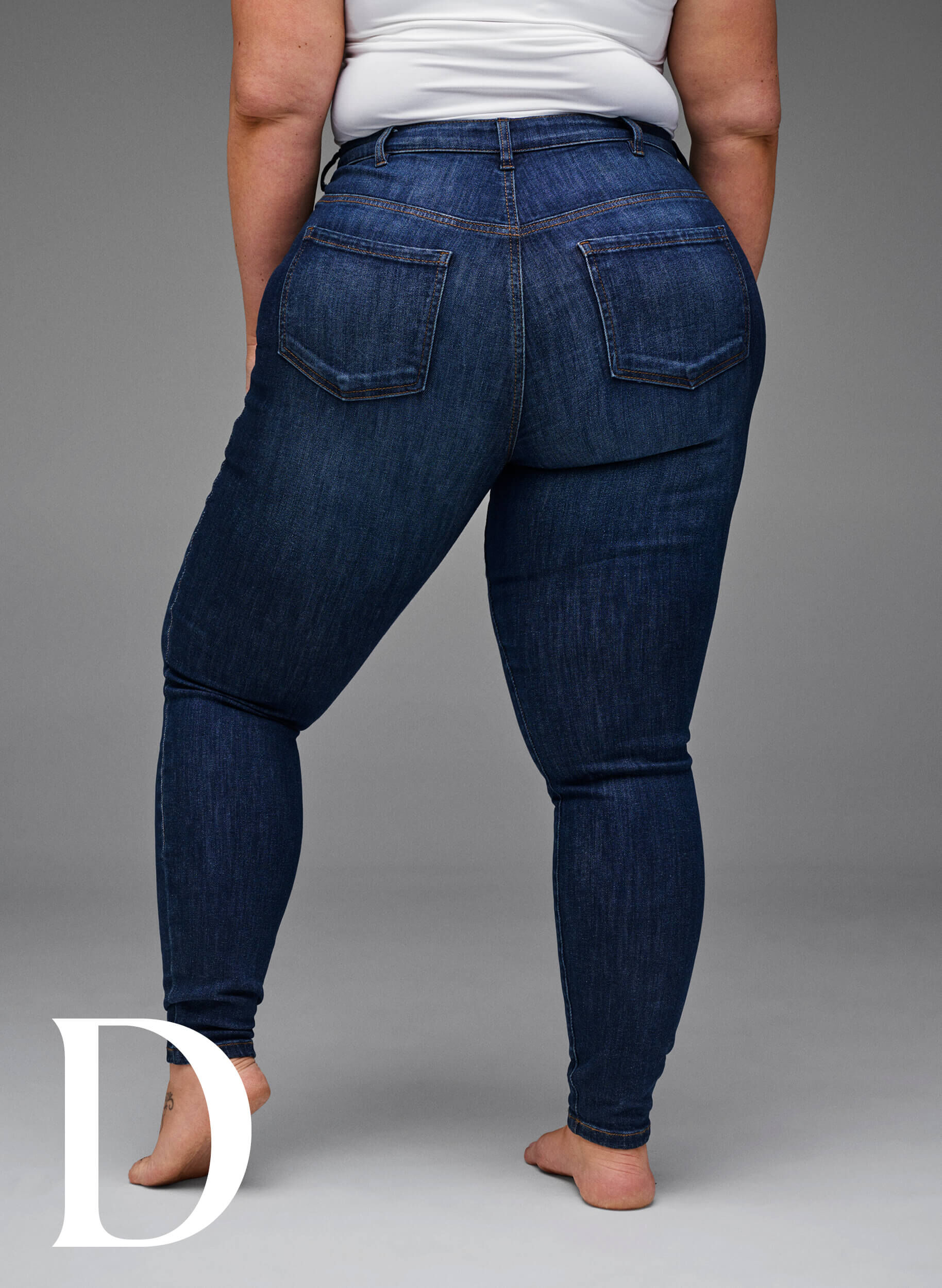 Zizzi Super smalle jeans met hoge taille, Dark Blue, Model image number 9