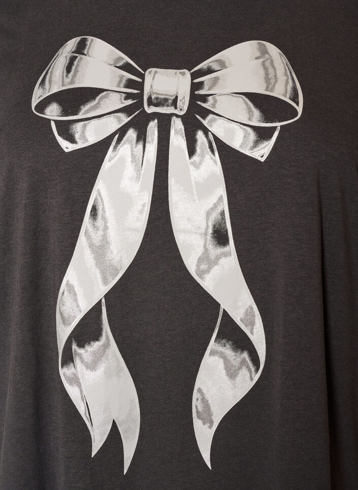 Katoenen T-shirt met print aan de voorkant, Grijs, Packshot image number 2