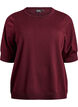 Fijngebreide blouse met korte mouwen, Rood, Packshot image number 0