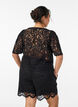 Kanten shorts met hoge taille en zakken, Zwart, Model image number 2