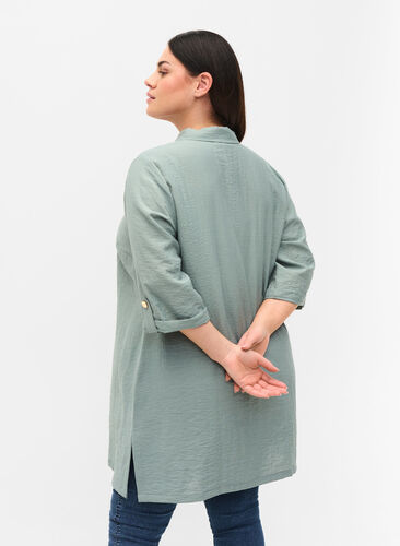 Lange blouse met 3/4 mouwen, Thyme, Model image number 1