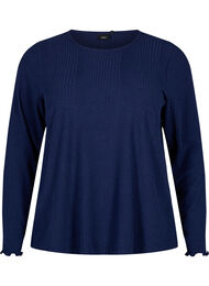 Blouse met lange mouwen en gestreept patroon, Night Sky Mel.