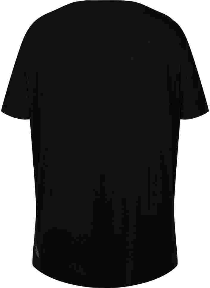 Trainings t-shirt van viscose met ronde hals, Black, Packshot image number 1