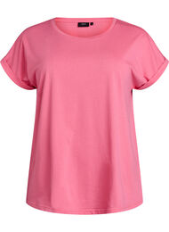 T-shirt met korte mouwen van katoenmix, Roze