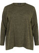 Melange Blouse met een rond halsje en lange mouw, Winter Moss, Packshot image number 0