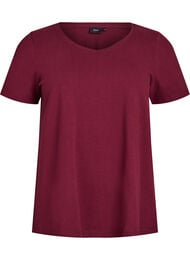 Basic effen katoenen t-shirt, Donker Bordeaux