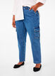 Cargo jeans met hoge taille, Blue Denim, Model image number 2