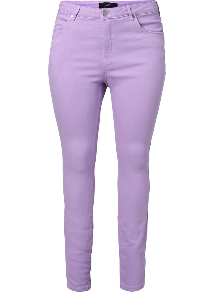 Amy jeans met hoge taille en super slanke pasvorm, Lavender, Packshot image number 0
