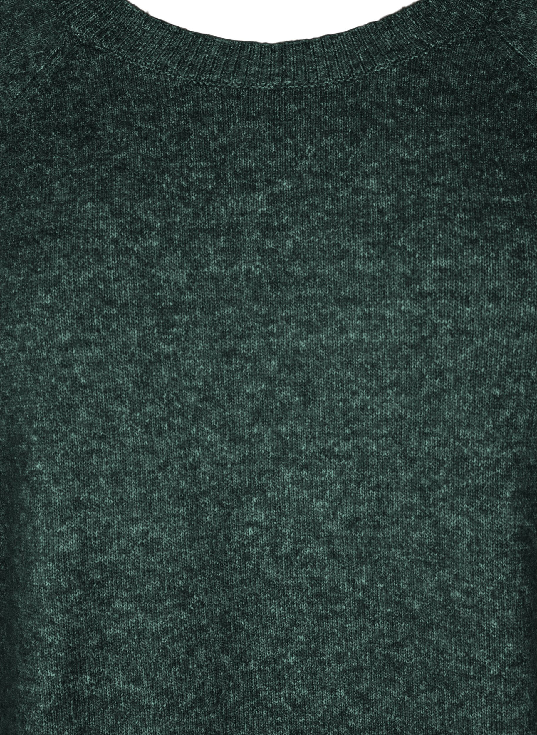 Zizzi Korte gebreide jurk met ronde hals, Groen, Packshot image number 2