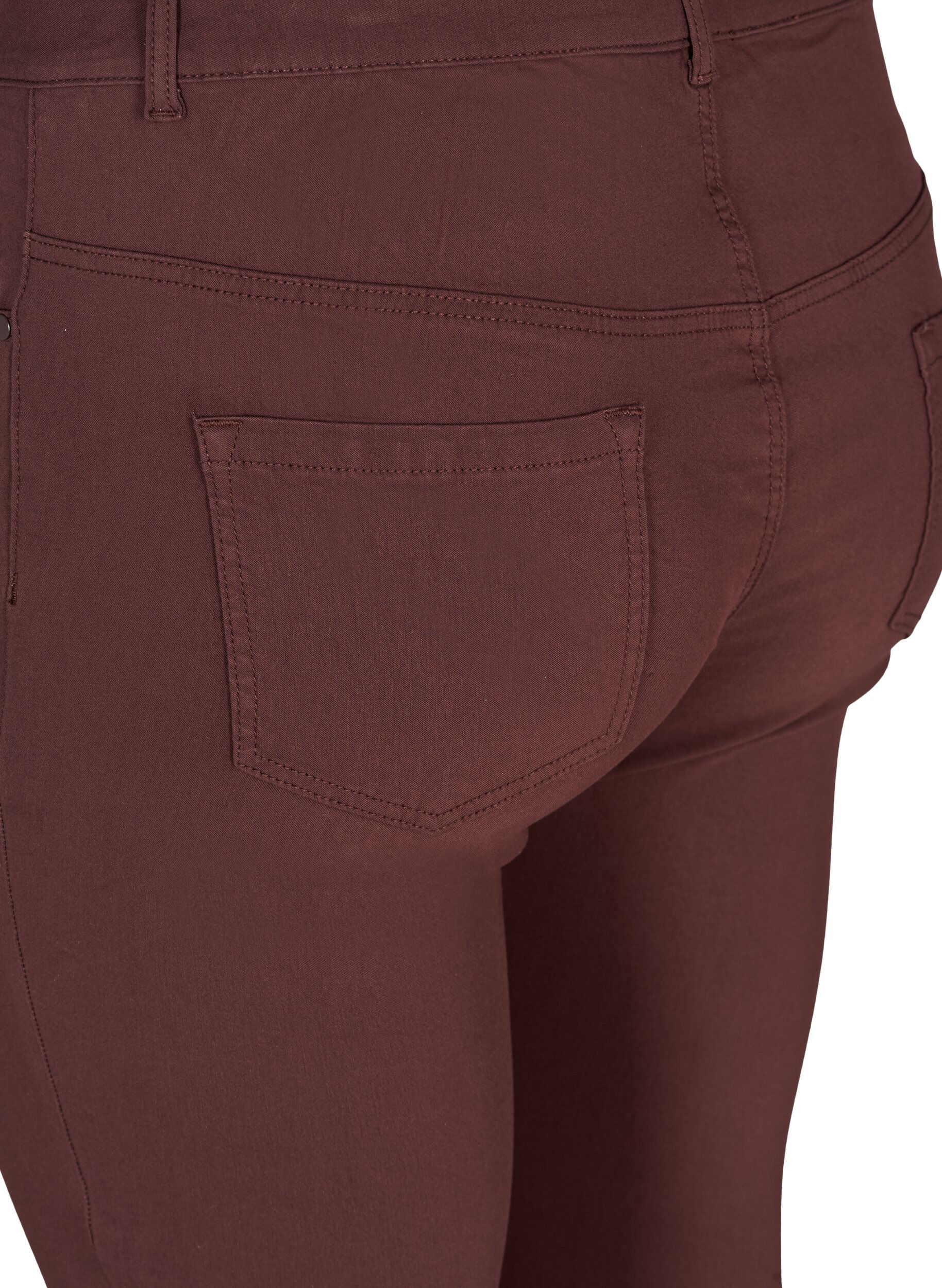 ZizziSlim fit broek met zakken, Donker Bordeaux, Packshot image number 3