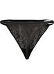 Kanten G-string met elastische taille, Black, Packshot image number 1