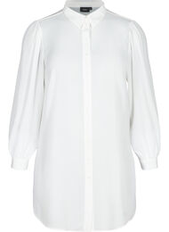 Lange blouse met lichte pofmouwen, Bright White