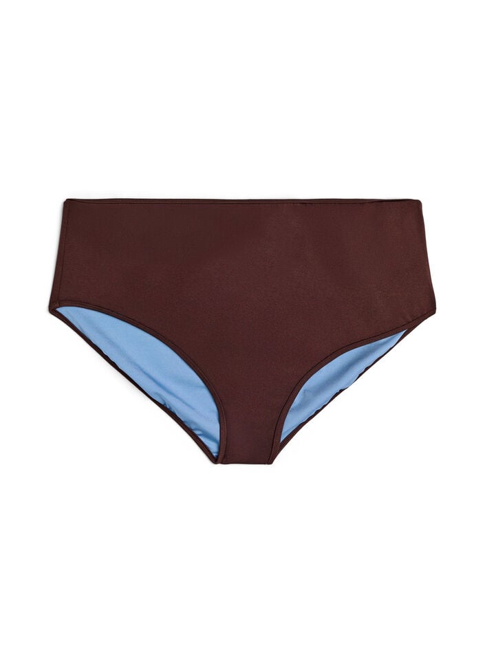 Omkeerbare bikinibroekjes met normale taille, Bruin, Packshot image number 0