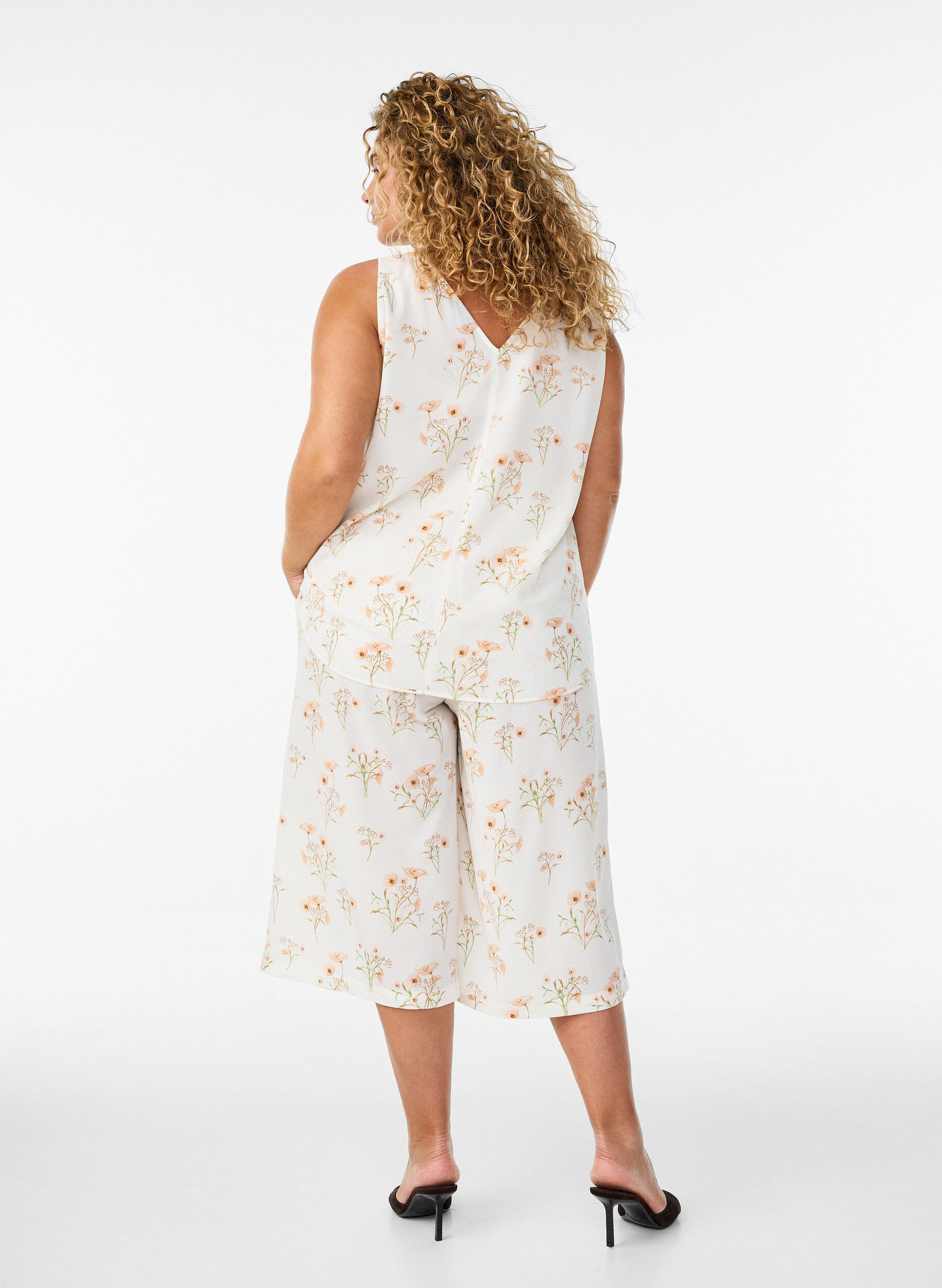 ZizziCulotte broek met print, Vanille, Model image number 1