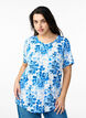 T-shirt met bloemenprint, Blauw, Model image number 0