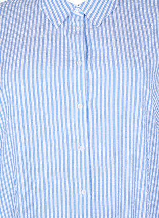 Lang gestreept katoenen overhemd, Light Blue Stripe, Packshot image number 2