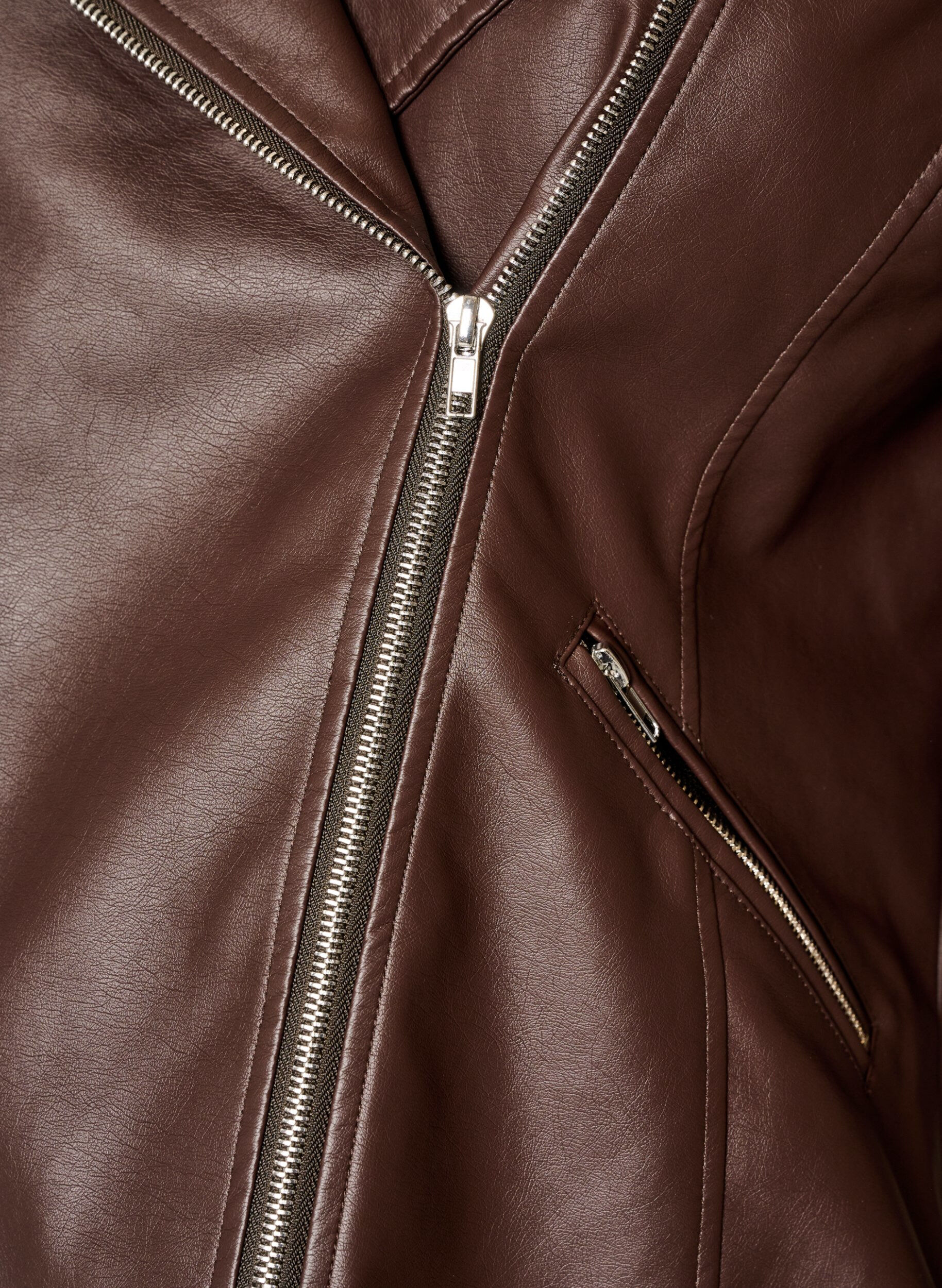 ZizziBikerjack in imitatieleer, Bruin, Packshot image number 2