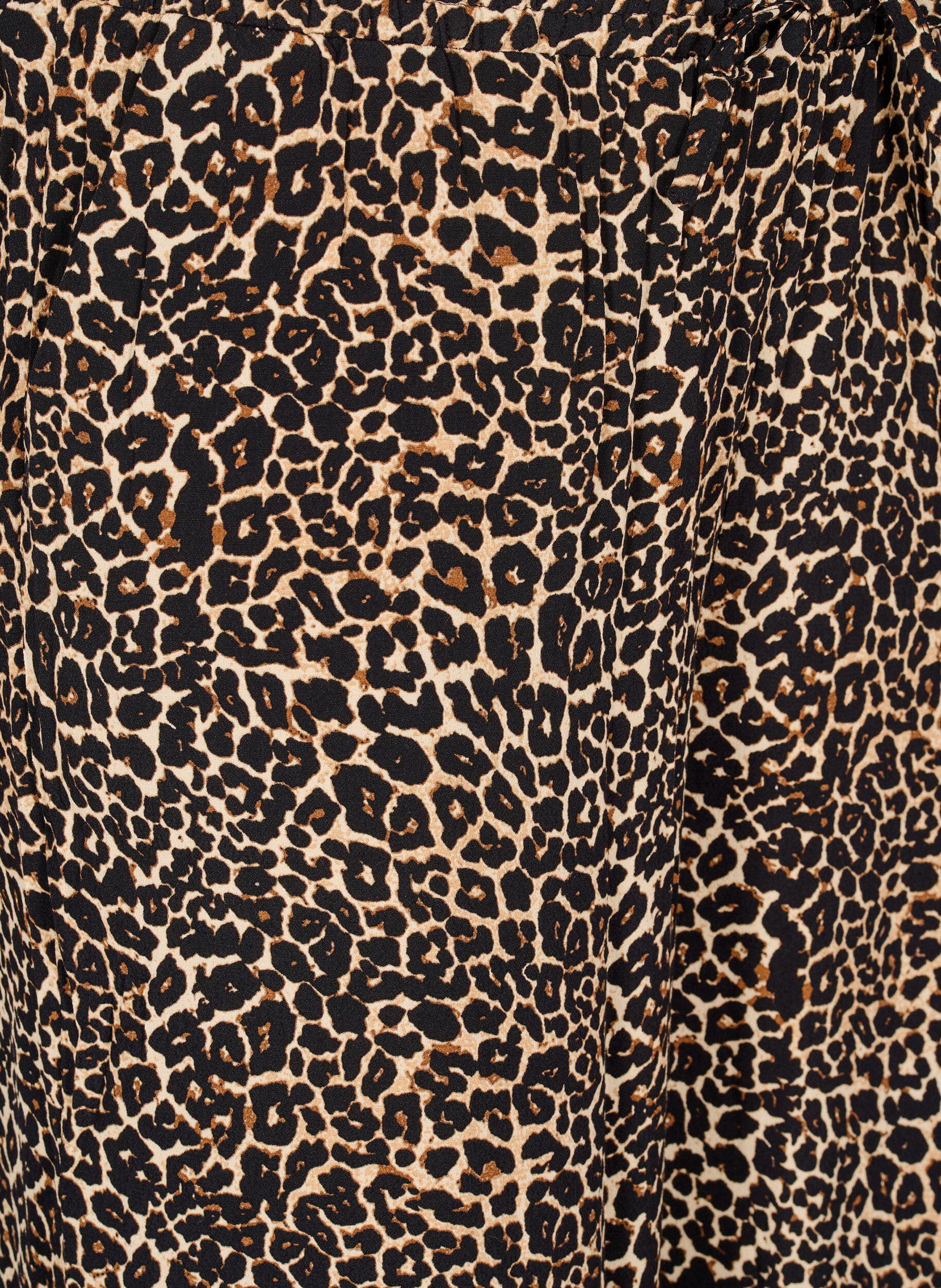 Zizzi Losvallende viscose broek met zakken, Bruin, Packshot image number 2