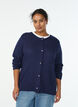 Vest van gestructureerde knit met bolvormige knopen, Blauw, Model image number 0