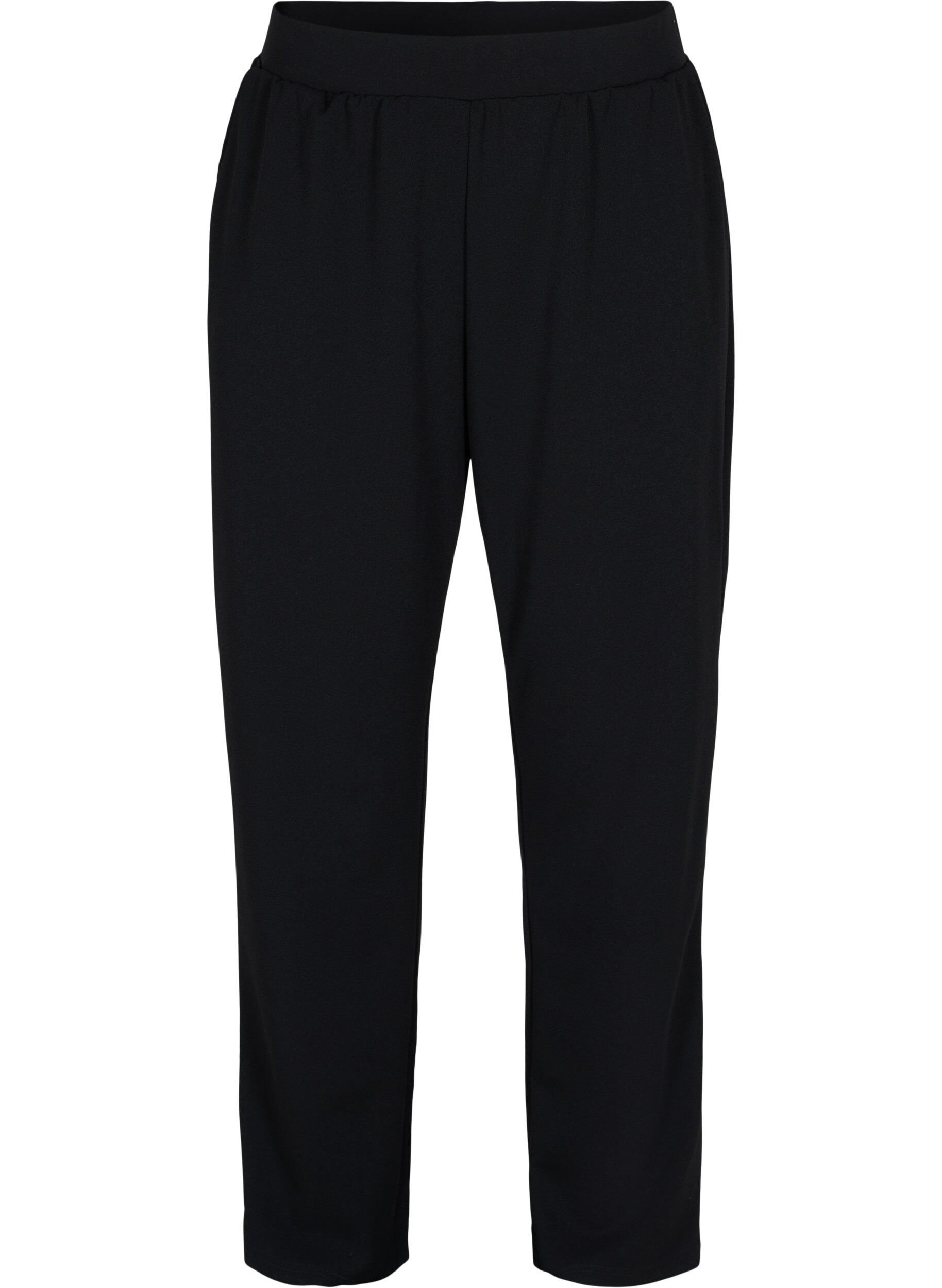 Zizzi Losse broek met elastische rand, Black, Packshot image number 0