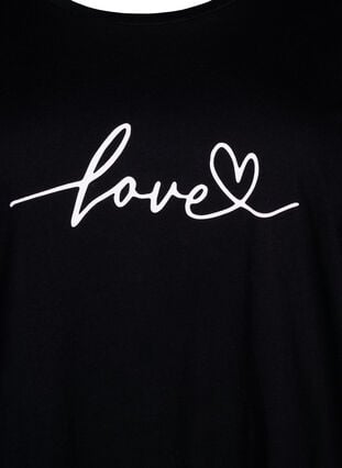 Katoenen T-shirt met ronde hals en print, Black W. Love, Packshot image number 2
