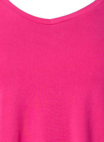 Basic t-shirt in effen kleur met katoen, Beetroot Purple, Packshot image number 2