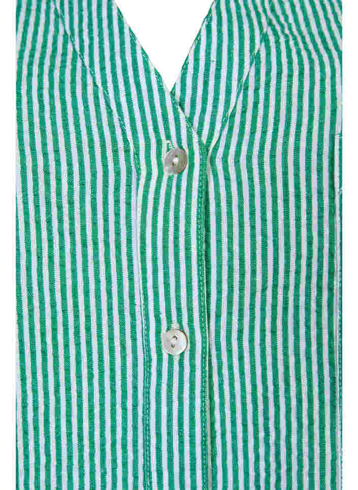 Gestreept katoenen overhemd met 3/4 mouwen, Jolly Green Stripe, Packshot image number 2