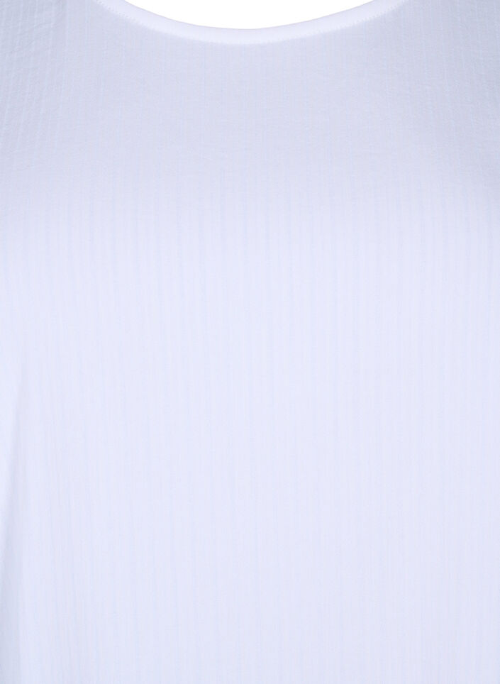 Blouse van viscose met korte mouwen en strikjes, Bright White, Packshot image number 2