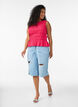 Smocktop met boothals en peplumzoom, Roze, Model image number 1