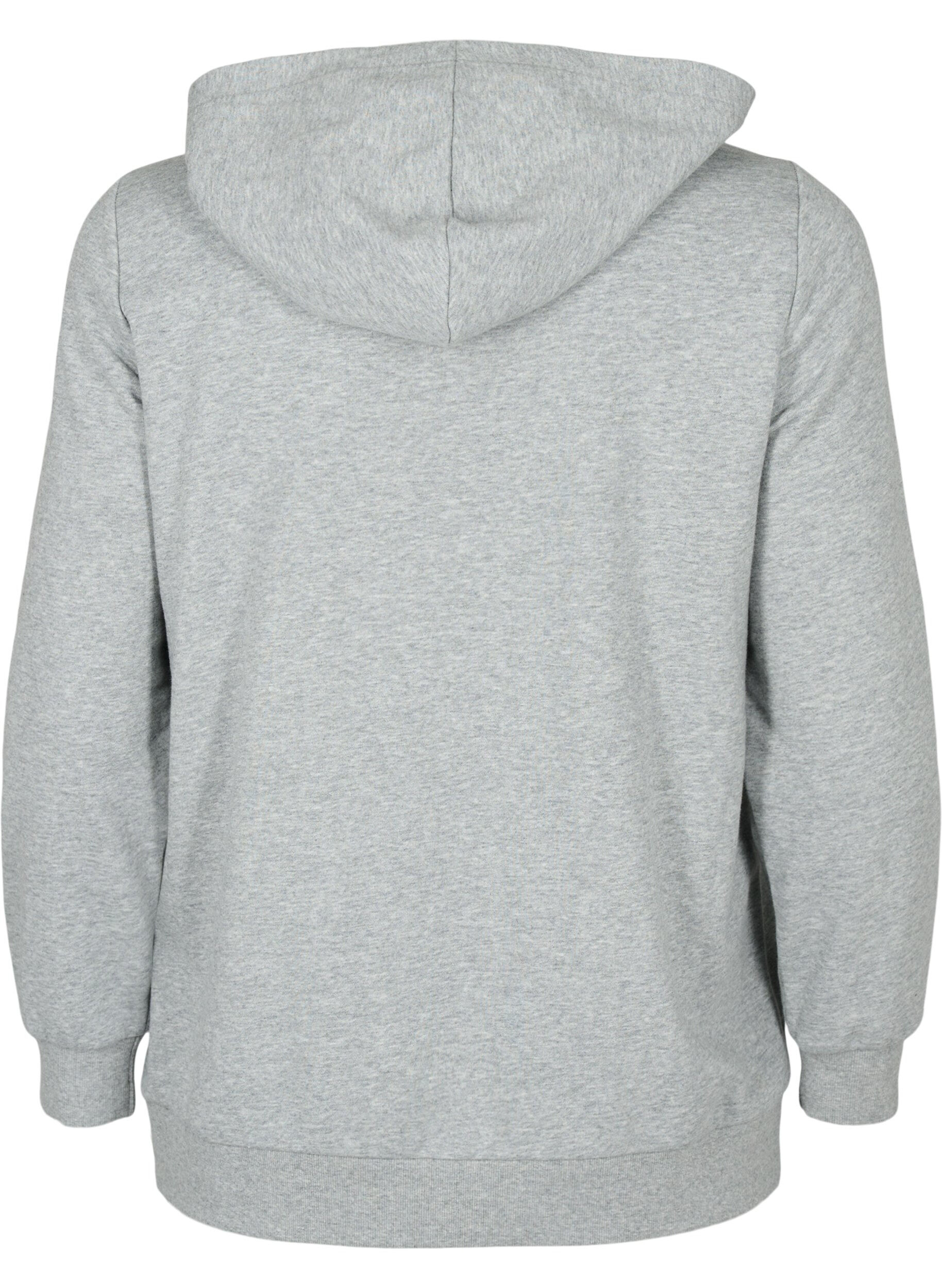 Zizzi Sweat hoodie, Light Grey Melange, Packshot image number 1