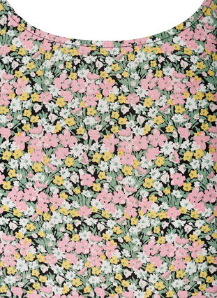 Blouse met bloemenprint en smokwerk, Pink Flowers AOP, Packshot image number 2