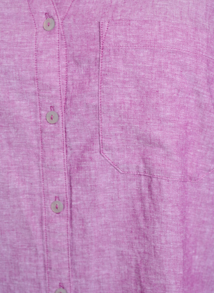 Linnen en viscose shirt met 3/4 mouwen, Paars, Packshot image number 2